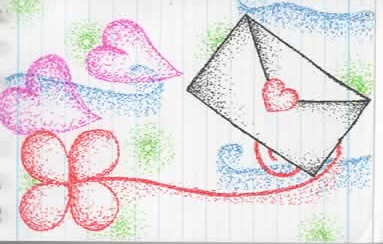 点描画　ラブレター
