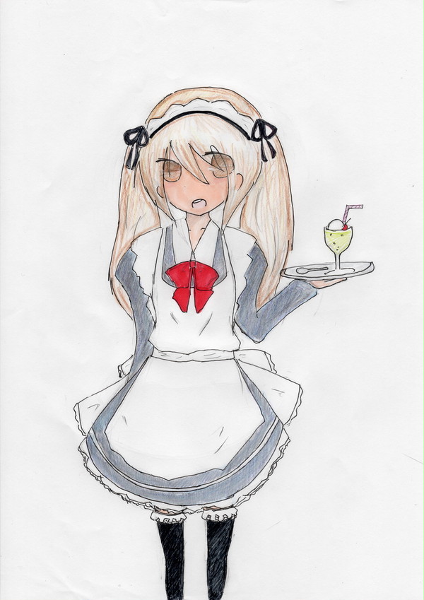 メイドさん描いてみたwwww