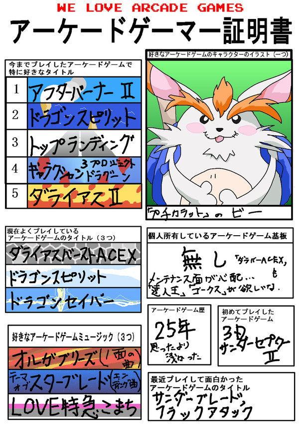 アーケードゲーマー証明書