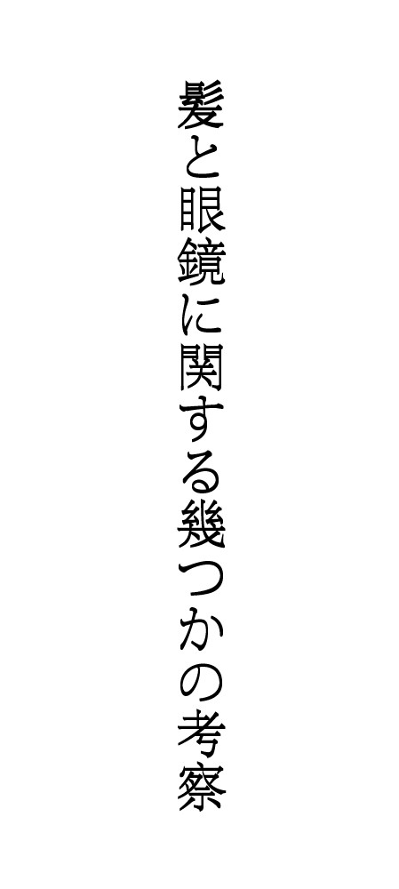 髪と眼鏡に関する幾つかの考察