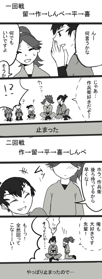 けまとま用具で伝言ゲーム