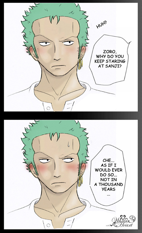 Zoro blushing