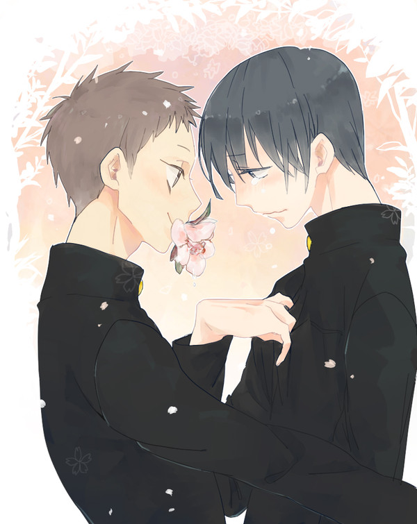 泣いている少年に花を。