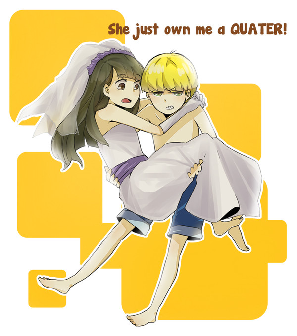 She just own me a QUATER!