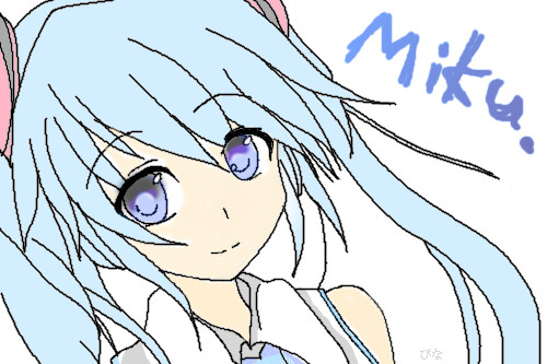 ミクちゃんを描いてみた。