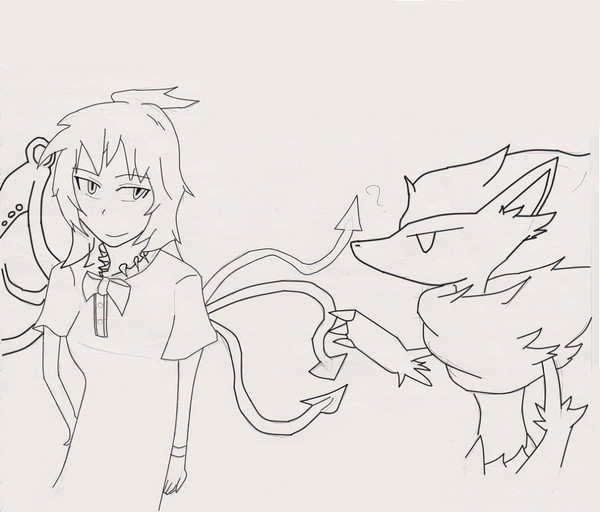 まともに人を描いた事ない奴がぬえ描いてみた