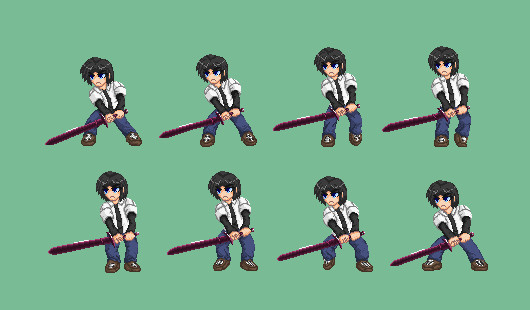 ドット絵・一浄 晃 前進モーション(全部)