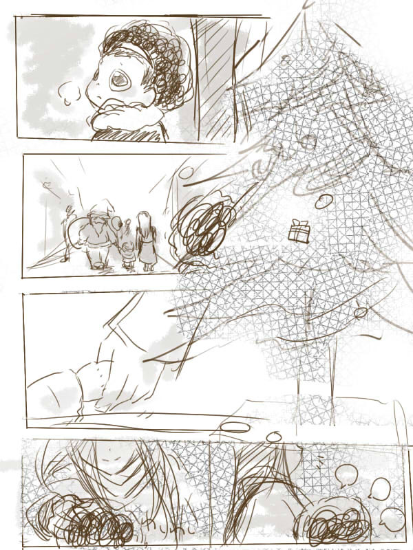 サンタは赤い服をきている