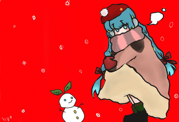 雪だるまとミク