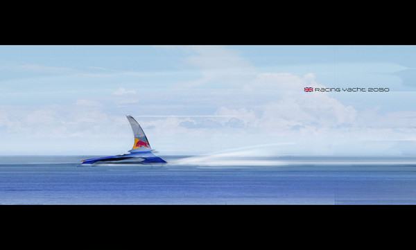 Futuristic racing yacht