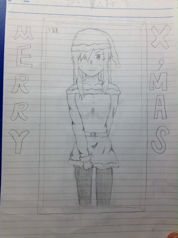サンタ服を着てみたキドさんを描いてみた