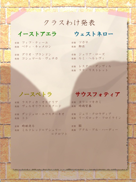 【イムノ】第二次クラス分け発表【掲示板】