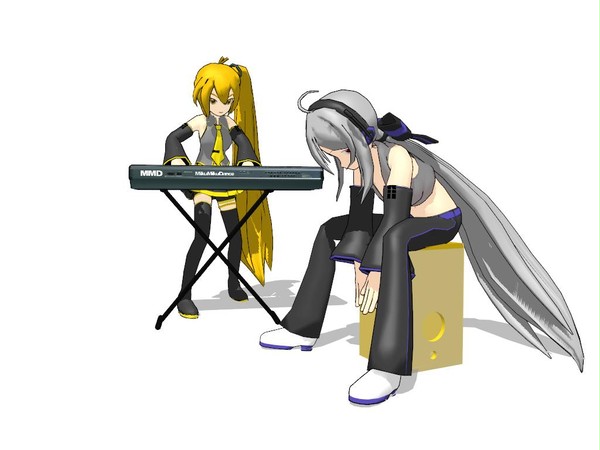 カホンとピアノで演奏中