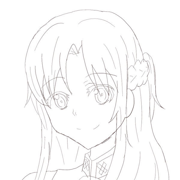 アスナ描いてみたったー[色塗りしてくれる方募集]