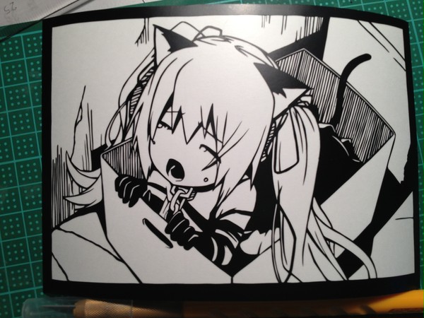 切り絵：cat's dance