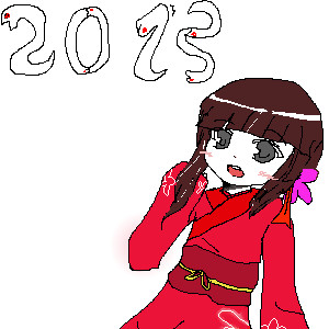 年賀状の絵を乗せてみる
