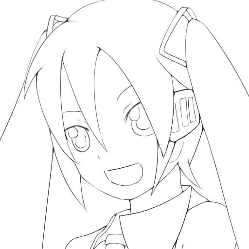 ミク線画習作