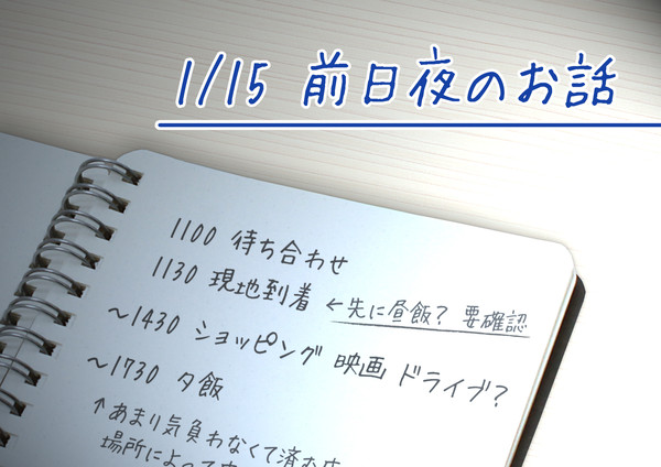 カミツレデート前日と当日の朝の話