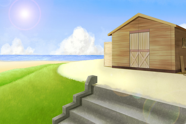 海辺の小屋
