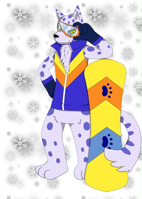 銀世界の雪豹
