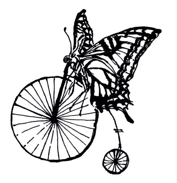 蝶と自転車
