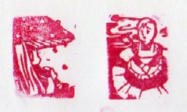 消しゴムはんこ1・小さいひとびと