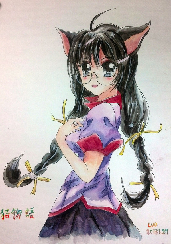 猫物语 羽川翼 手绘