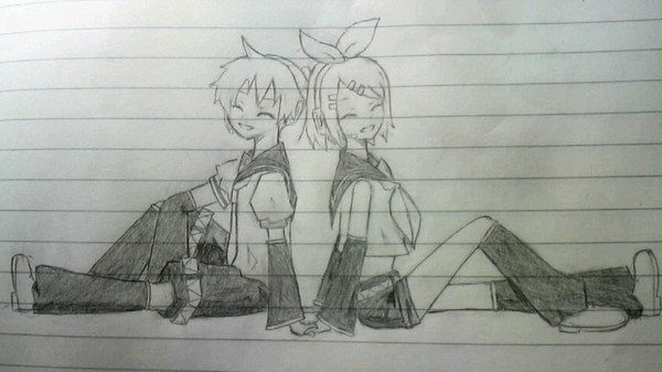 鏡音リン＆レン描いてみた
