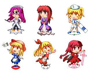 ドット絵で東方夢時空のキャラ