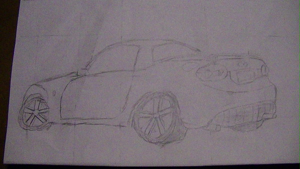 初めて車を描いてみたw