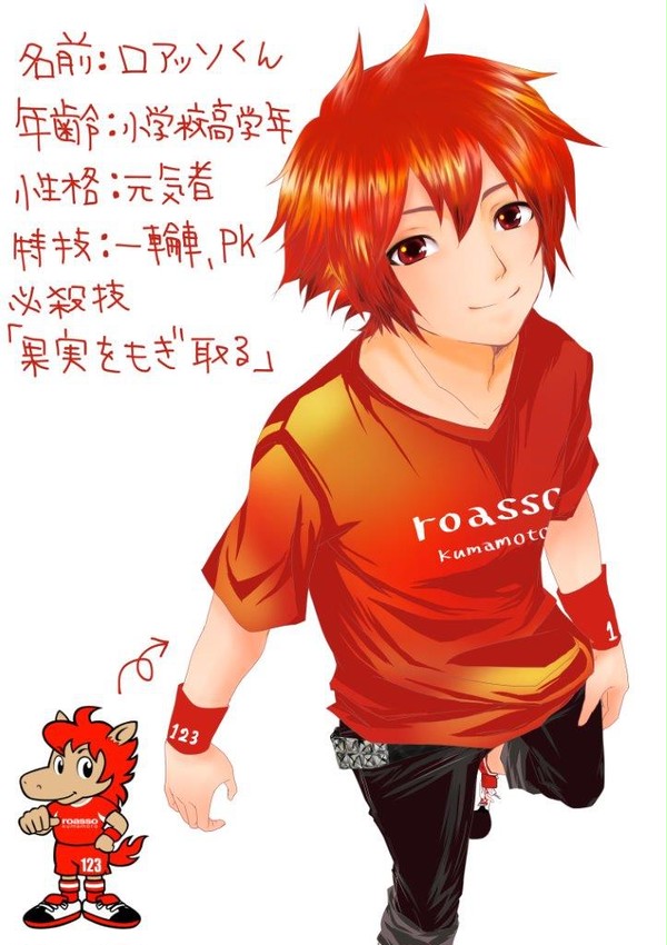 恐縮ながら擬人化ロアッソくん描かせていただきました