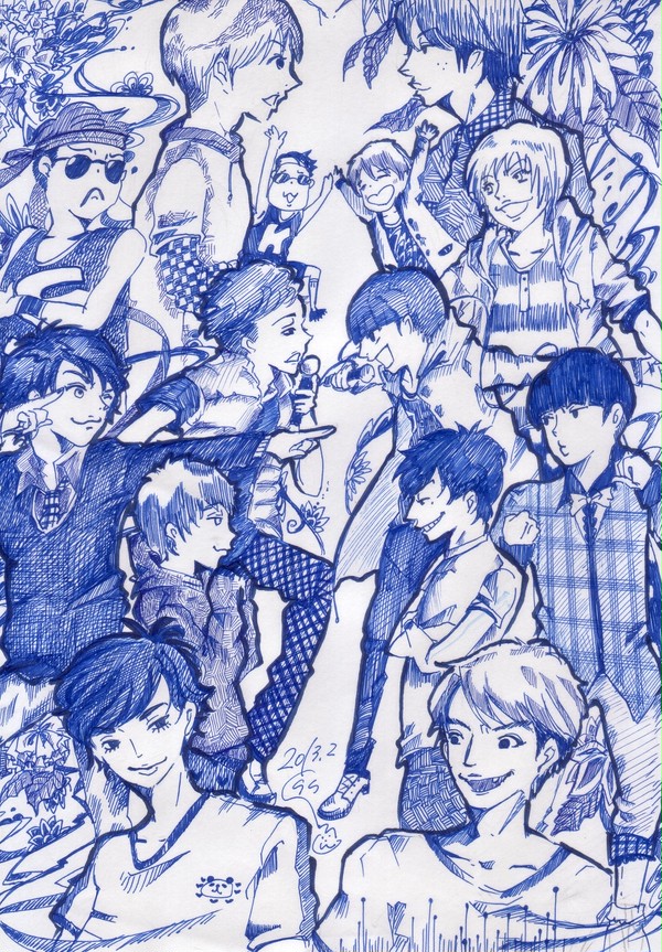 東の5人　西の7人