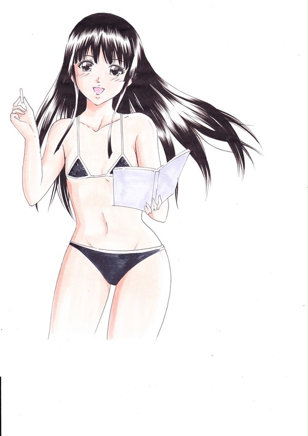 水着でお勉強