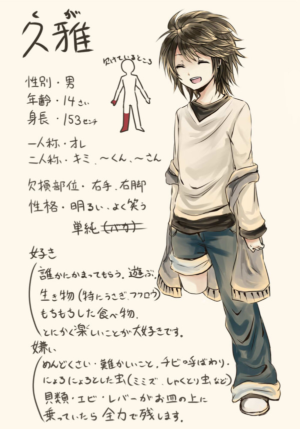【絵師欠損化】久雅【キャラシ】