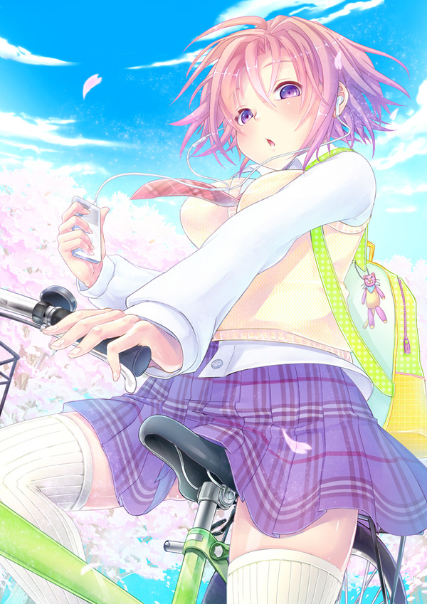 チャリと桜とJK