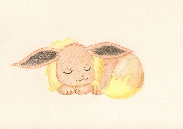 色鉛筆画　イーブイ