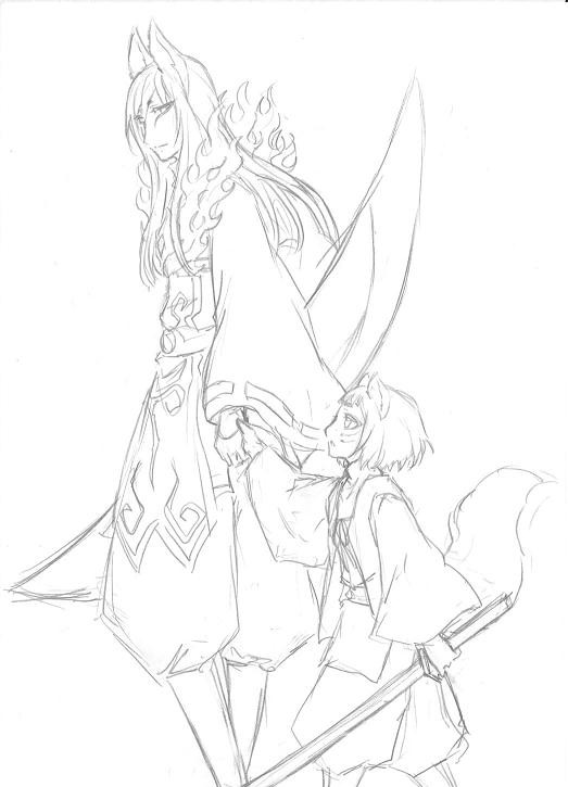 ヤッ様とコンコン(※擬人化)