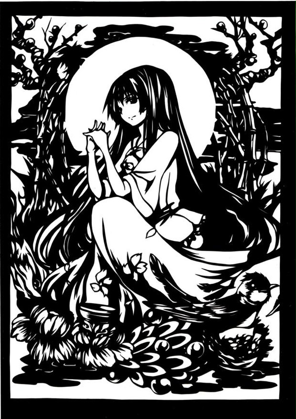 【切り絵】　蓬莱山輝夜