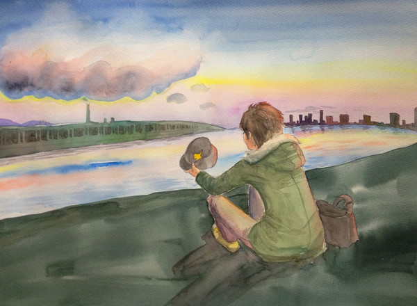 夕暮れと川