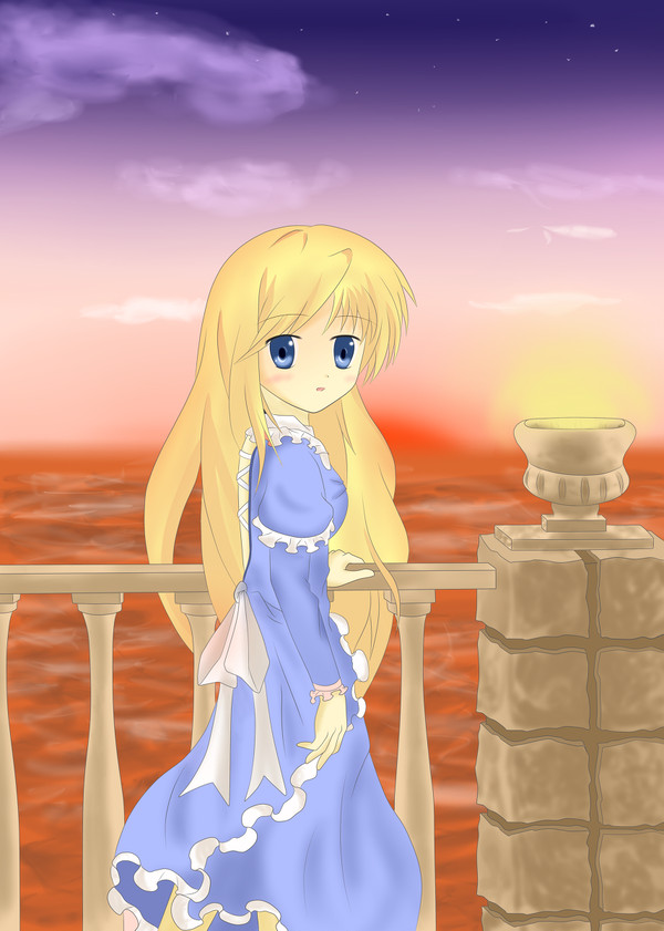 夕暮れ　洋上のお嬢様