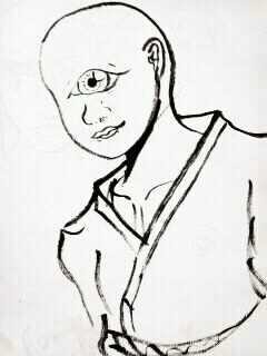 墨で描いたら雰囲気あるな!!