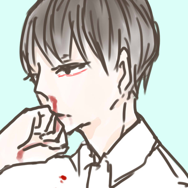 鼻血男子
