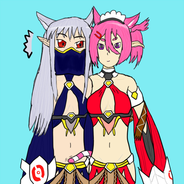 PSO2自キャラとフレンドパートナー