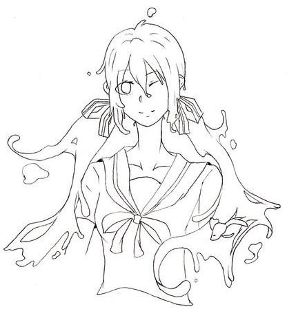 ボトルミクちゃん　線画