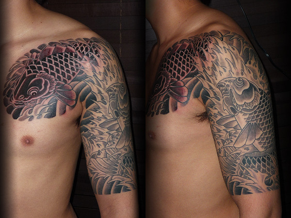 鯉 black&grey JAPANESE