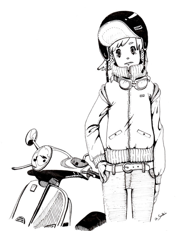 バイク女の子