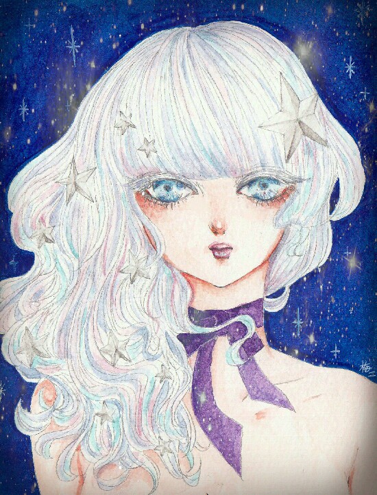 #RTされた数だけ星つけた創作女の子描く