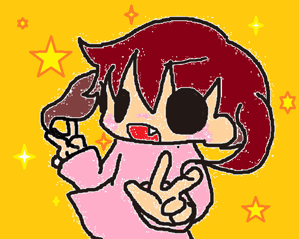 クレヨン風フーちゃん【うちの３姉妹】