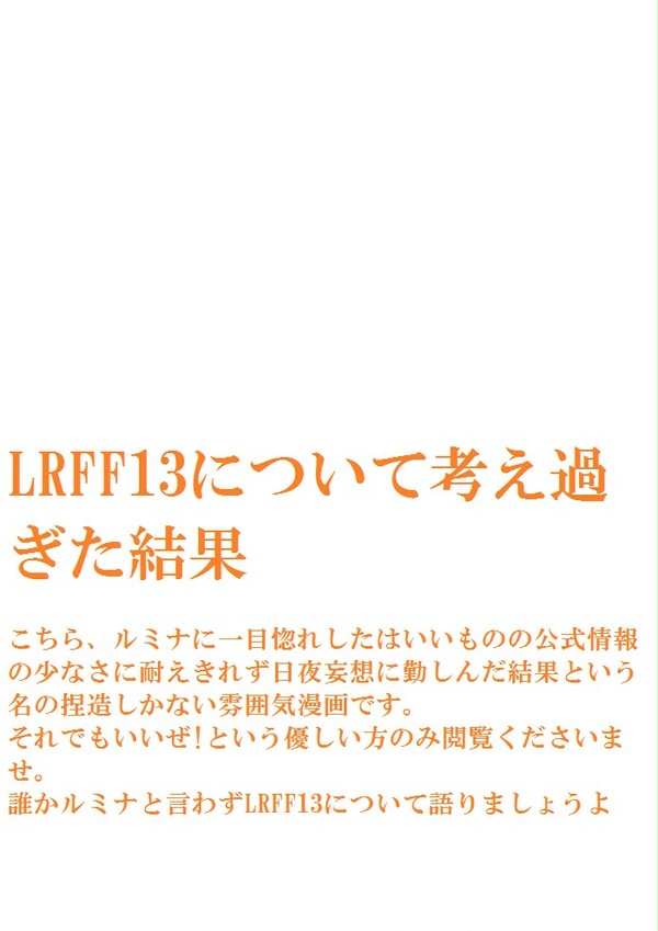 LRFF13について考え過ぎた結果