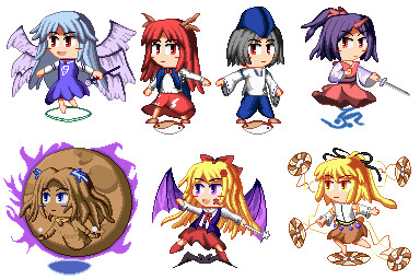 ドット絵で東方靈異伝のキャラ